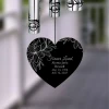 Back of A Daughter's Memory Wind Chime heart sail personalized with daughter's name and dates — loss of daughter memorial wind chime