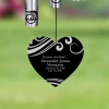 Back of Our Son's Love Memorial Wind Chime heart sail personalized with son's name and dates — loss of son memorial wind chime