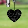 God's Eternal Care Memorial Chime sail featuring poem "Held in God's hands, wrapped in His grace, forever safe in a heavenly place" — personalized with name and dates