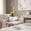 Thinking of Dad personalized photo memorial ornament shown on optional display stand