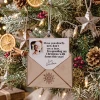 Personalized Letter From Heaven rustic pine wood memorial ornament with photo and 'Christmas with Jesus' verse