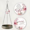 Personalized memorial bird bath with name dates and remembrance verse