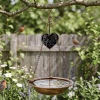Personalized son memorial bird bath hanging outdoors