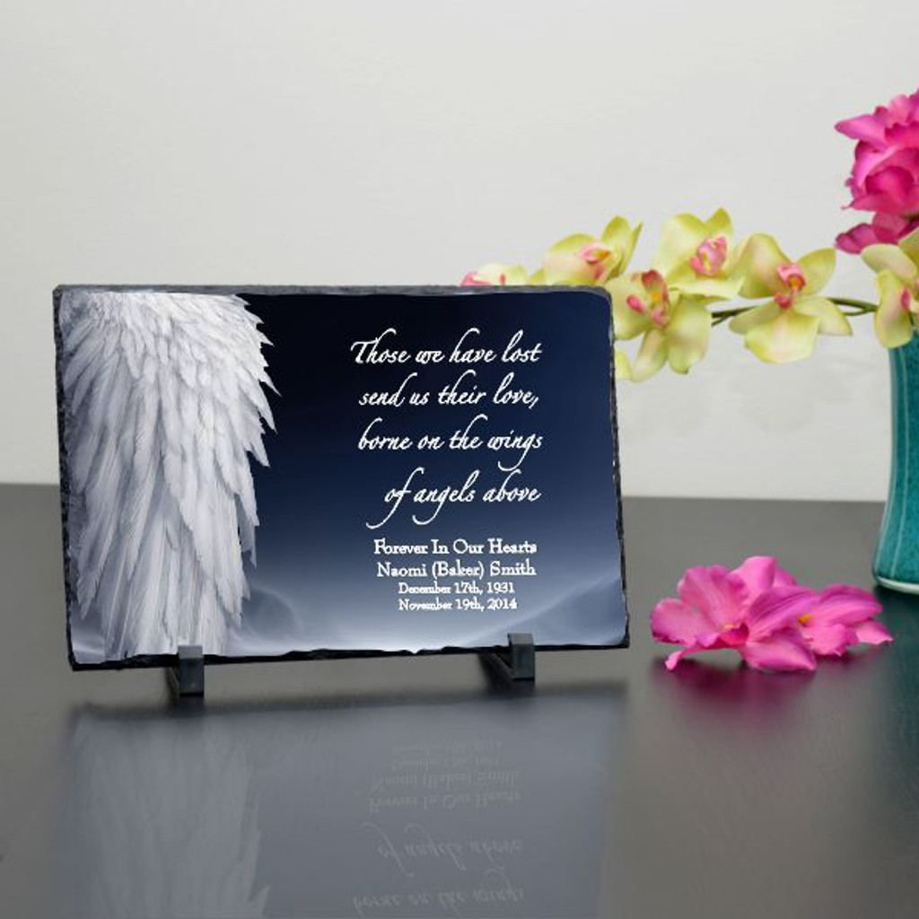 Angel Wings Personalized Memorial Plaque