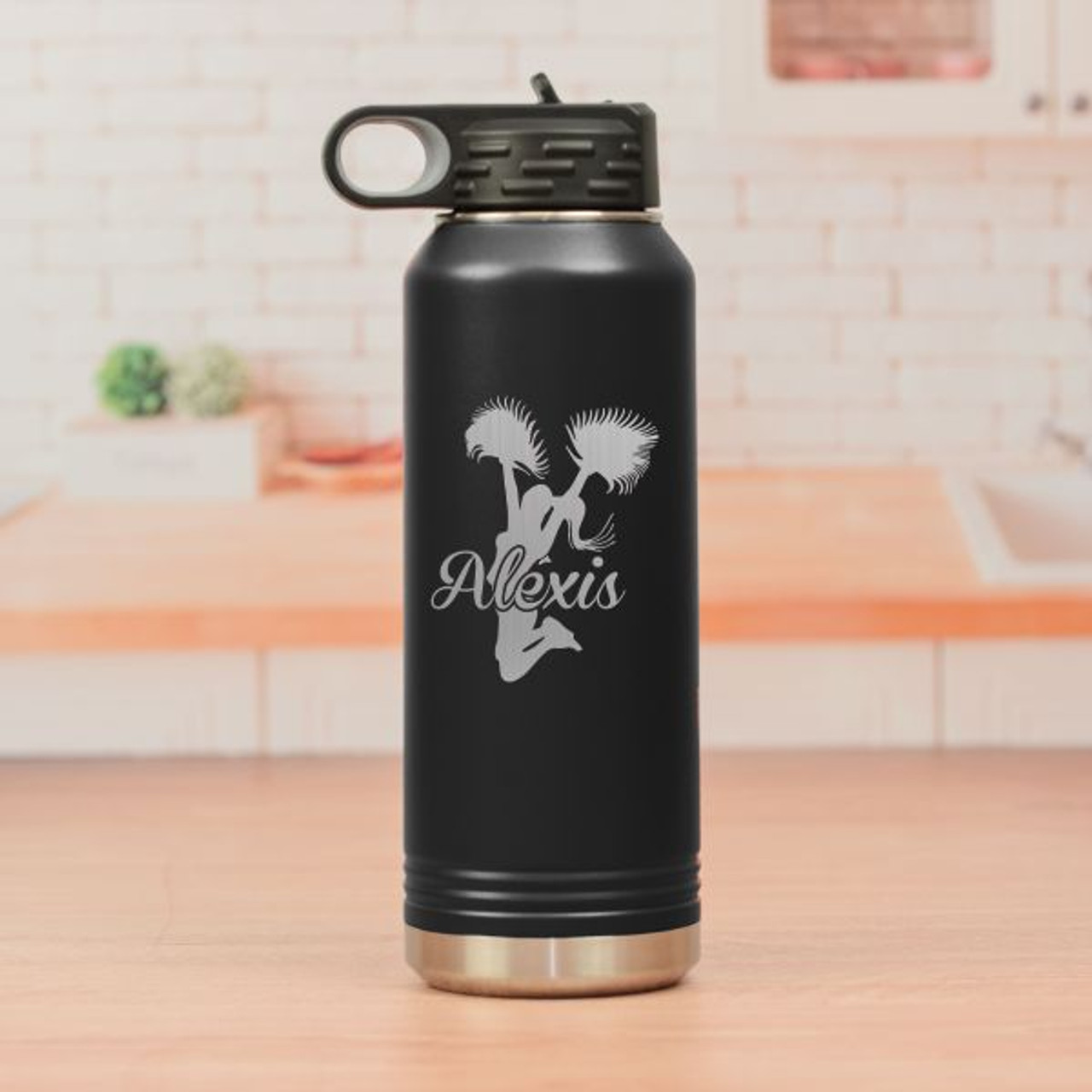 32oz Cheerleading Water Bottle Engraved