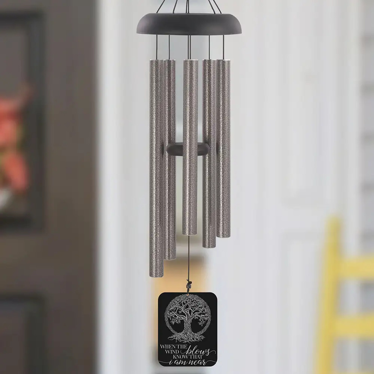I am Near Tree Pewter Wind Chime personalized memorial wind chime for loss of loved one
