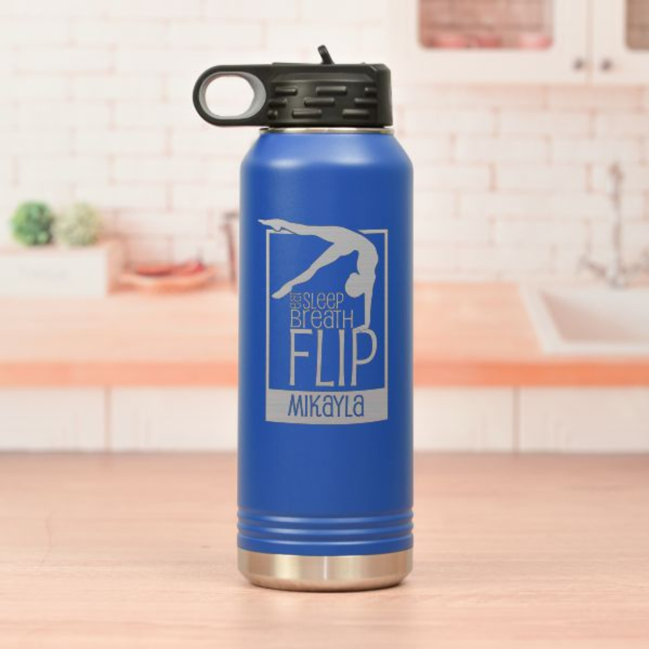 Personalised Water Bottle Kids Sports Flip Top Straw Teacher 8 Colours  Prime Gym