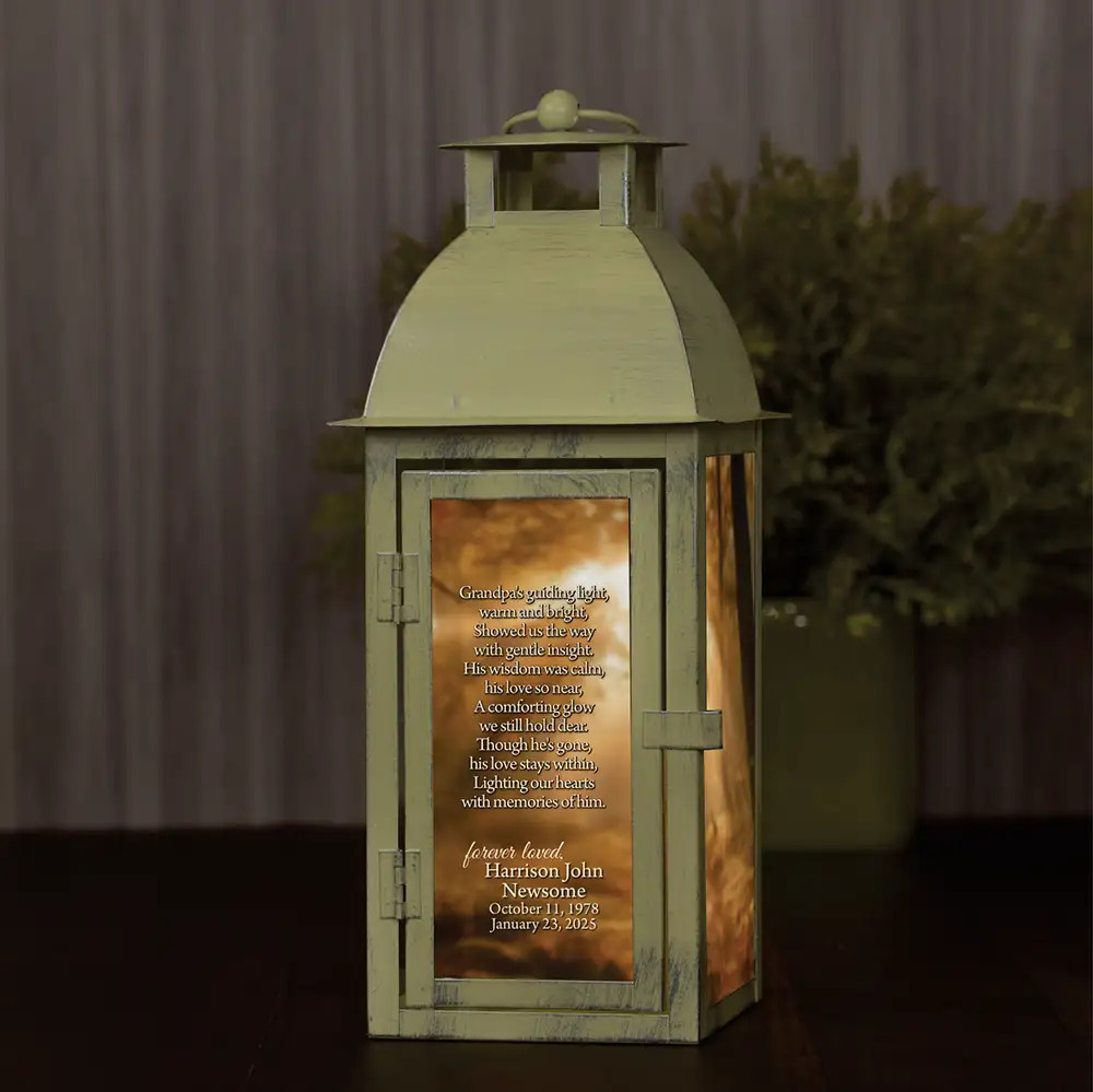Grandpa Guiding Light Personalized Memorial Lantern