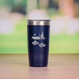 Personalize this travel mug for dad with his kid's names.