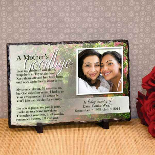 Mothers Goodbye Image Plaque Personalized with and image