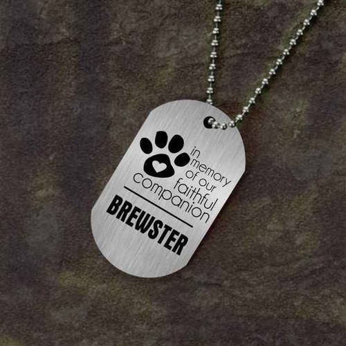Stainless Steel Faithful Companion Dog Tag Personalized with Pet’s Name