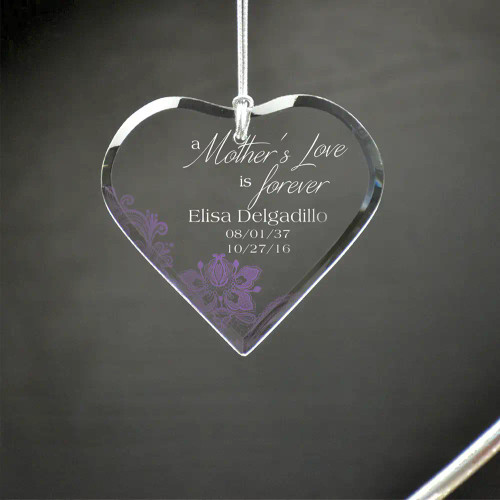 Memorial ornament for mom personalized with name & dates