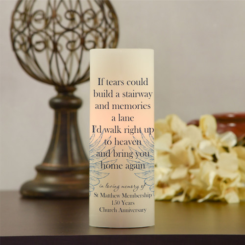 Personalized Stairway to Heaven memorial candle