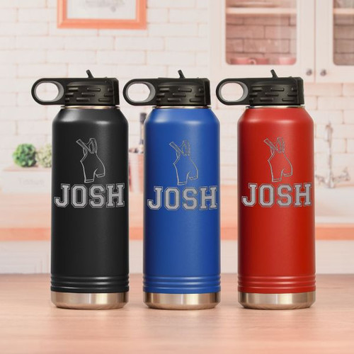 Personalized Wrestling Water Bottle Available in 3 Colors