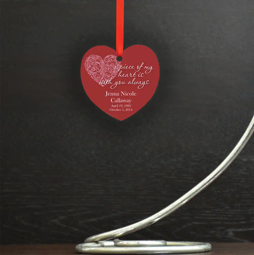 Piece of my Heart Personalized Memory Ornament