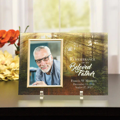 Beloved Father Personalized Glass Memorial Frame