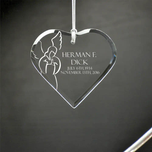 Personalized Angel Heart Ornament