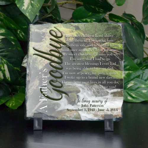 A Father's Goodbye Small Memorial Plaque