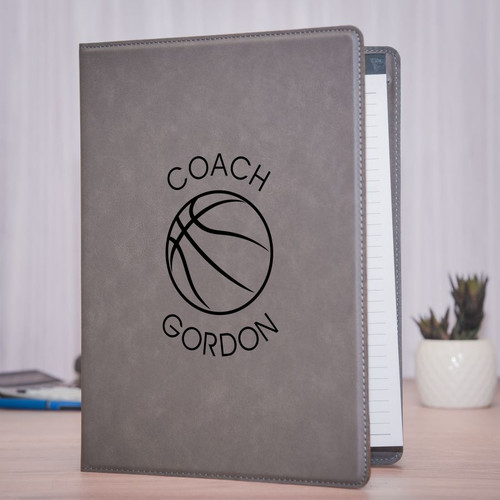 Personalized Basketball Portfolio in gray