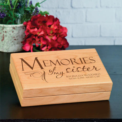 Memories of Sister Personalized Keepsake Box is a great loss of sister gift