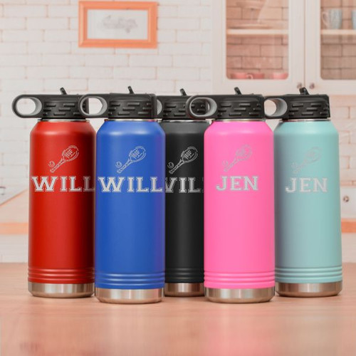 Personalized Tennis Water Bottle  in 5 colors