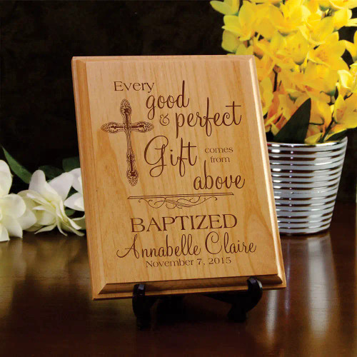 Perfect Gift Baptism Alder Plaque