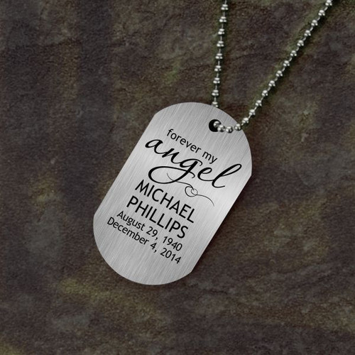 Forever My Angel Memorial Dog Tag