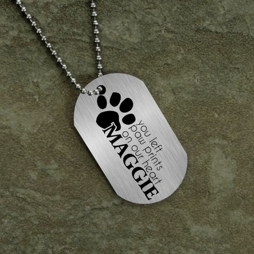 Paw Prints on Our Heart Dog Tag