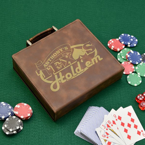 Texas Hold em Brown Personalized Poker Set