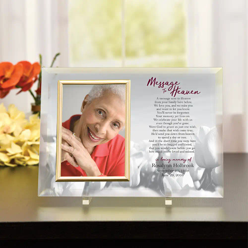 Message to Heaven Memorial Glass Photo Frame