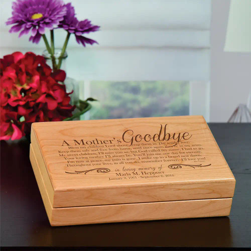 Keepsake box engraved with the mother's love poem personalized