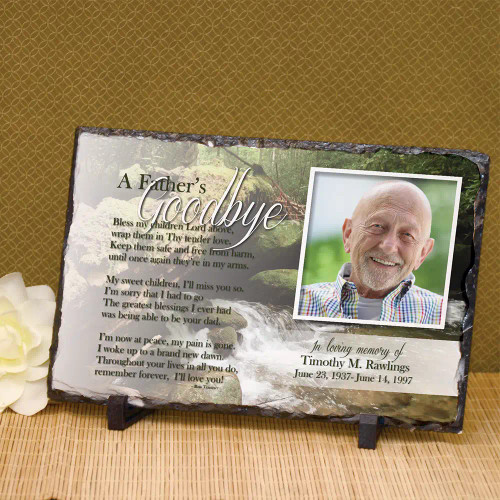 A Father's Goodbye Photo Plaque