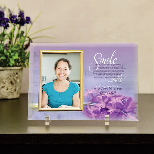 Personalized sympathy frame with the smile poem