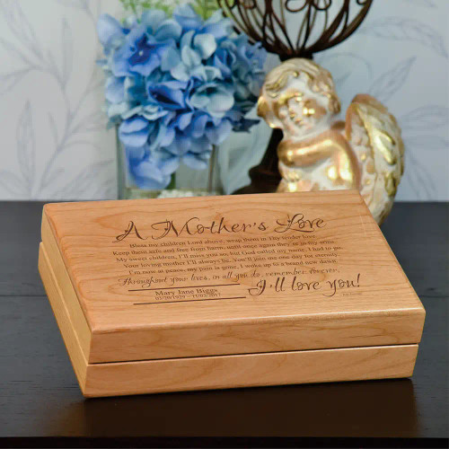 Memory box engraved with mothers love poem