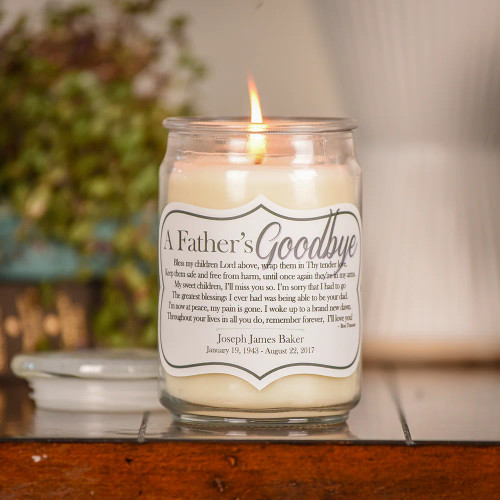 Father’s Goodbye Memorial Jar Candle in Vanilla Scent