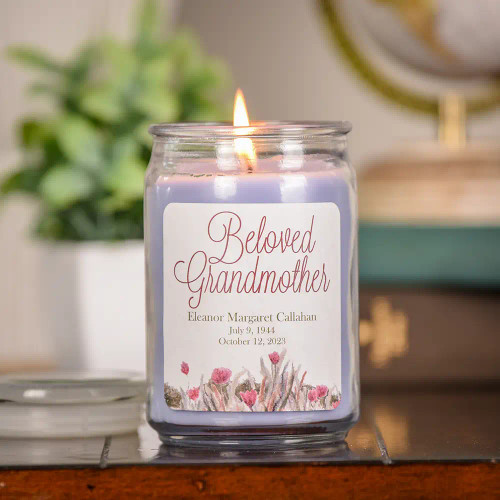 Beloved Grandmother Memorial Jar Candle in Lavender Scent