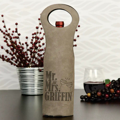 Mr. and Mrs. Personalized Wine Bag