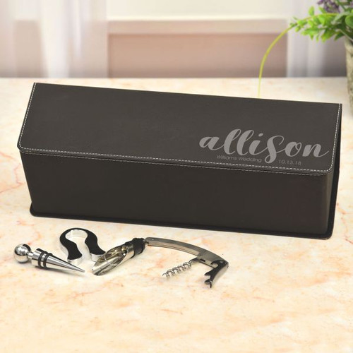 Bridal Party Personalized Wine Box in Black