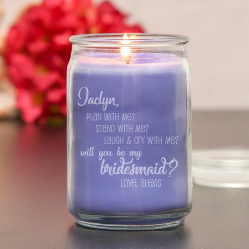 Lavender Personalized Bridesmaid Candle