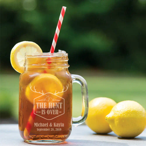 The Hunt is Over Mason Jar Glass