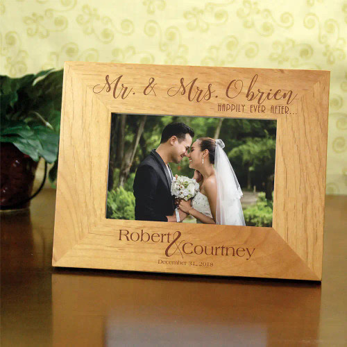 Happily Ever After Personalized Wood Frame
