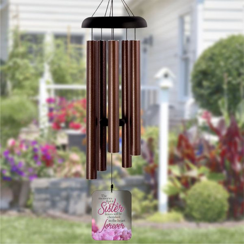 Memorial wind chimes for loss of sister