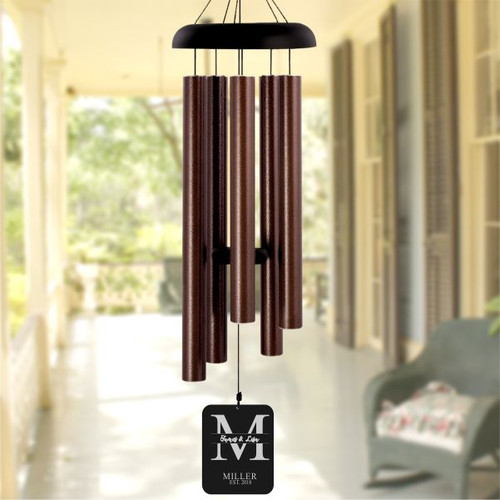 Personalized monogram wind chimes