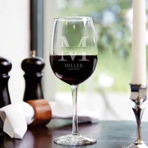 Monogram Wine Glass