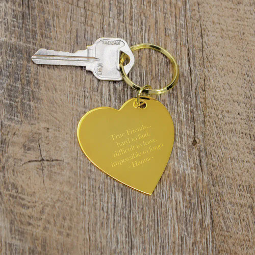 Brass heart key chain for friends