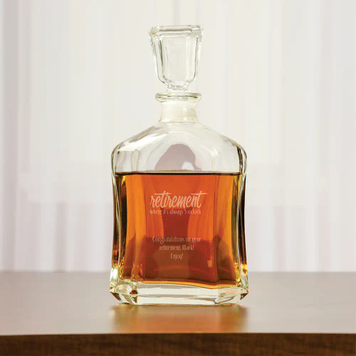 Retirement Whiskey Decanter Personalized