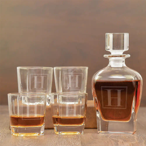 Monogram Whiskey Decanter Set