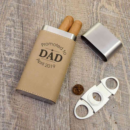 Promoted to Dad Personalized Cigar Holder