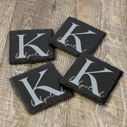 Family Initial Personalized Slate Coasters