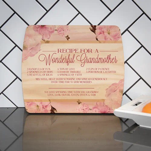 Recipe for a Wonderful Grandmother personalized cutting board